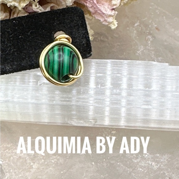 Alquimia Gold and Green Statement Earrings - Picture 4 of 7